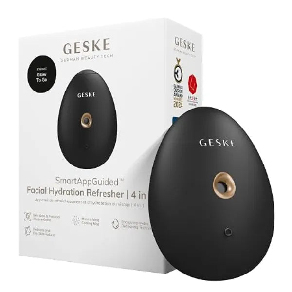 GESKE SmartAppGuided Facial Hydration Refresher 4 in 1 Water Atomizer Moisturizing Spray Machine Face Mister Humidifier for Natural Glow Reduce Redness & Dry Skin