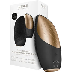 GESKE SmartAppGuided Sonic Thermo Facial Brush 6 in 1 Skin Cleansing Brush with Thermal Function Electric Facial Massager
