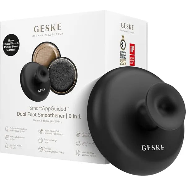 GESKE Dual Foot Smoothener 9 in 1 Two-Sided Foot File Pumice Stone & Nano Crystalline Glass for Soft, Smooth Feet Advanced Callus Removal & Exfoliation Ideal for Your Pedicure Set