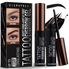 Cilrofelr Tattoo Peel Off Eyebrow Gel, Easy Tattoo Brow Peel Off Gel, Last Up to 3 Days, Waterproof, Transfer-proof, For Fuller & Defined Looking Brows - 2 Pack