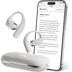 OpenNote AI Voice Recorder Earbuds – Open-Ear 2-in-1 AI Note Taker with FlashRecord, Call Recording, Transcription & AI Summary – Black