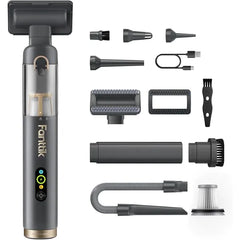 Fanttik Slim V10 APEX Cordless Car Vacuum, 4 in 1 Portable Mini Handheld Vac, 19kPa Suction Power, Upgraded Smart Digital Display, 2 Suction Modes for Small Jobs, Car, Office Desk, Keyboards