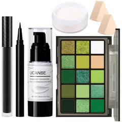 UCANBE All-in-One Halloween Makeup Kit (8+ Pcs) – SFX Costume Set with Eyeshadow, White Foundation, Lipstick & Tools – Multiple Color Themes