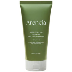 ARENCIA Rice Cake Face Cleanser – Deep Pore Targeted Treatment with Salicylic Acid, LHA & AHA for Acne & Sebum Control, 5.07 fl oz