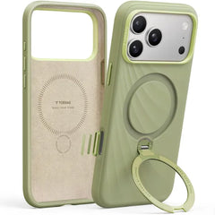 TORRAS Q3 Silicone Max Case with Stand, Fit for MagSafe, Liquid Silicone Soft Cozy Grip, 360 Spin Magnetic Stand, Camera Control, Protective Case for iPhone 16 Pro/ iPhone 17 & iPhone 17 Pro Max Silicone