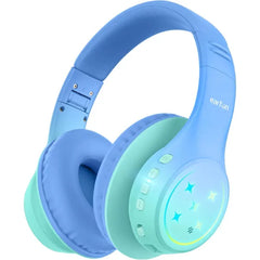 EarFun K4 Kids Bluetooth Headphones, Wireless Headphones with LED Lights, 74/85/94dBA Volume Limited, Built-in Mic, 90H Playtime, Bluetooth 5.4 Over Ear Headphone for iPad/Tablet/PC