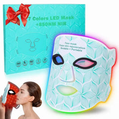 Biuufish Red Light Therapy for Face, 8 Colors LED Face Mask Light Therapy with 850NM Near-infrared, Portable Rechargeable Red Light Therapy Mask Skin Care Device at Home and Travel for Anti-Aging