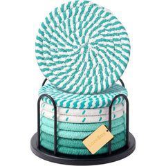 Lazebox Coasters Set of 8 for Drinks, 4 Inch Large Coasters for Coffee Table, Tabletop Protection for Hot & Cold Drinks, Versatile Coasters for Home Decor, Non Slip & Easy to Clean