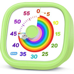 HIPPIH Visual Timer for Kids – Countdown Pomodoro Timer with Rainbow Disk for Classroom, Kitchen & Office Time Management