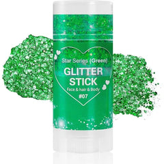 Mysense Carnival White Body Glitter Stick,Face Hair Glitter Gel for Women Kids,Sparkling Mermaid Sequins Chunky Glitter Face Paint Makeup,Singer Concert Outfit Festival Rave Accessories