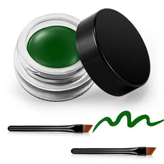 Erinde Gel Eyeliner, Waterproof Cream Eyeliner Gel Pot, High-Intensity Pigments Long Lasting Smudge Proof Eye Liner Eyebrow Makeup, Waterline Matte Eye Liner with 2PCS Brushes