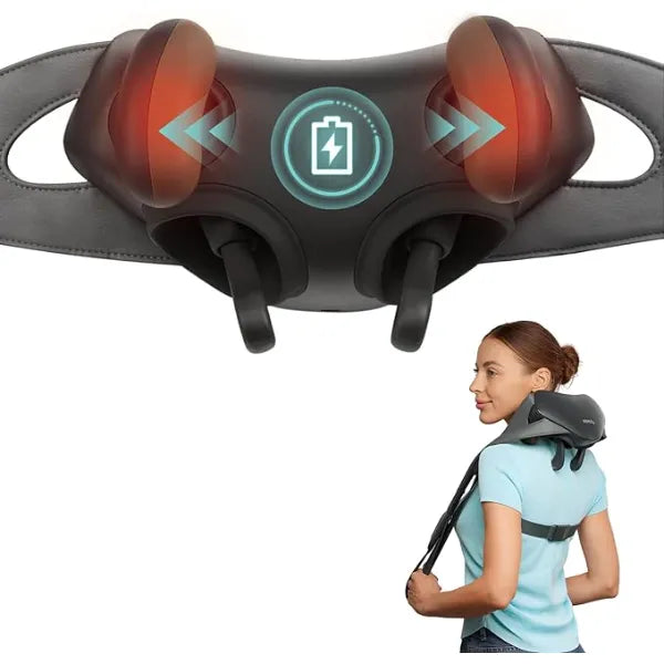 Etekcity FSA Eligible Cordless Neck Massager for Pain Relief Deep Tissue, Shiatsu Shoulder Massager with Heat, Massage Tools for Trapezius, Lymphatic Drainage, Relaxation Therapy, HSA Items, Cadeo
