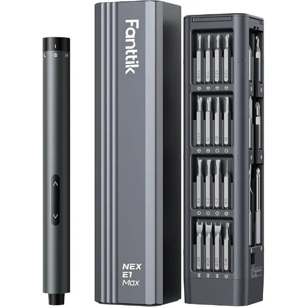 Fanttik E1 Max Electric Screwdriver, Mini Precision Screwdriver Set, 50 Magnetic Bits, Magnetic Storage, 5/32 Hex, Repair Tool Kit for Electronics Phone Camera Laptop Watch