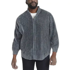King Size Men's Big & Tall Shaker Knit Zip-Front Sweater