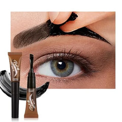 FeiCuiYun Eyebrow Tattoo Peel Off Tint Gel for Women, Dark Brown Peel Off Eyebrow Tint with 150°Small Curved Tray, Last Up to 5 Days, Waterproof, Fuller & Defined Looking Brows