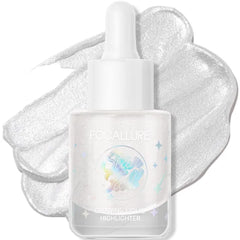 FOCALLURE Starfall Glowing Liquid Highlighter, Shimmering Body Oil, Non-Sticky Shimmer Liquid Luminizer, Non-Greasy, Face & Body Glitter Makeup for Costumes, Cosplay, Rave Festival