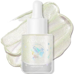 FOCALLURE Starfall Glowing Liquid Highlighter, Shimmering Body Oil, Non-Sticky Shimmer Liquid Luminizer, Non-Greasy, Face & Body Glitter Makeup for Costumes, Cosplay, Rave Festival