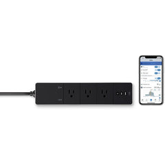 Eve Energy Strip Smart Triple Outlet & Power Meter with Apple HomeKit technology - Black/Silver