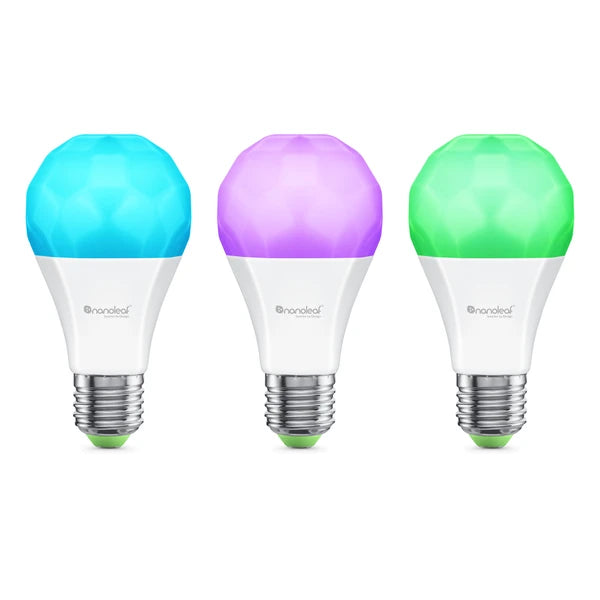 Nanoleaf Essentials A19 Smart LED Bulb Thread & Matter Compatible (3 Pack) - Multicolor