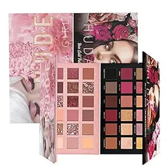HUDA GIRL Beauty Rose Gold Remastered + Nude Edition Eyeshadow Palette Combo Kit - 36 Matte and Shimmer Finishes, Includes Black Eyeshadow - Complete Eye Shadow Palette Set