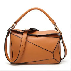 GMYLE Women's Leather Handbag, Puzzle Design Shoulder Bag for Work & Casual Use