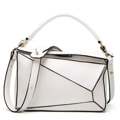 GMYLE Women's Leather Handbag, Puzzle Design Shoulder Bag for Work & Casual Use