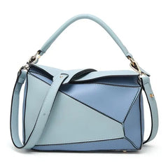 GMYLE Women's Leather Handbag, Puzzle Design Shoulder Bag for Work & Casual Use