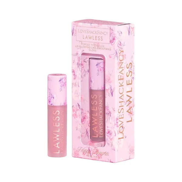 Lawless Women's x LoveShackFancy Forget The Filler Lip Plumping Gloss,Pink, 0.11 Ounce