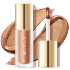 FOCALLURE Shimmer Liquid Highlighter, Smooth Cream Formula and Non-greasy Finish,Delivers a Natural Glow, Long Lasting Illuminator Highlighter Face Enhancing Makeup