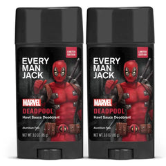 Every Man Jack Spider-Man Deodorant for Men – Aluminum Free, Plant-Based Odor Protection, Paraben & Dye Free – 3 oz (Pack of 2)