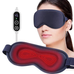 Democe Heated Eye Mask with Vibration Massage - USB Warm Compress with Temperature & Timer Control
