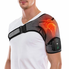 Dearbeauty Cordless Heated Shoulder Wrap with Massage - 3 Heat & Vibration Settings - Grey