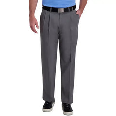 Haggar Men Performance Flex Classic Fit Pleat Front Pant