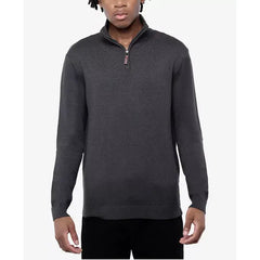 SPRING + MERCER Men's Quarter Zip Mock Neck Sweater
