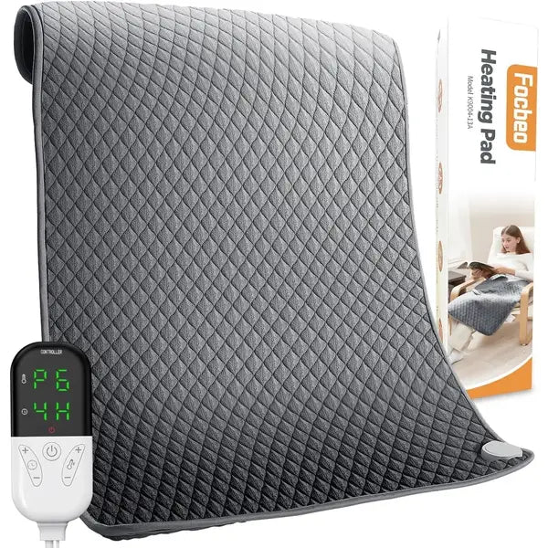 Focbeo Large Heating Pad 32"x24" - King Size Electric Heat Pad for Back, Neck & Shoulder Pain