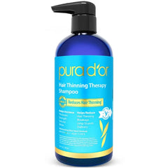 PURA D'OR 16 Oz Hair Thinning Therapy Biotin Shampoo - LAVENDER VANILLA Scent - CLINICALLY TESTED Effective Results, Herbal Blend Hair Thickening Products Women & Men, Color Safe Routine Shampoo