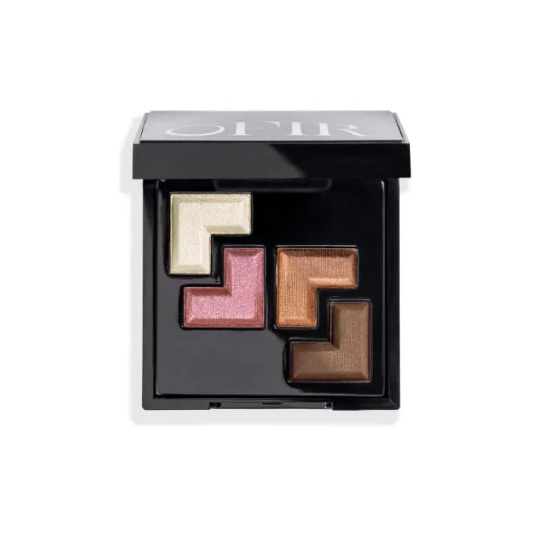 OFIR Quadratic Eyeshadow Palette | Intensely Pigmented and Non-Creasing | Matte & Shimmer Shades | Eye Shadow Palette Makeup with Mirror, Compact for Travel, 4.4g