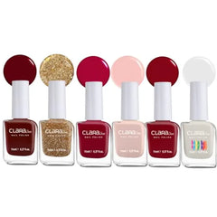 Claraline Nail Polish Set, 6 Trendy Colors, Non-toxic, Eco-Friendly, Quick Dry, All Seasons Skin Tones, Professional Manicure for Women and Girls
