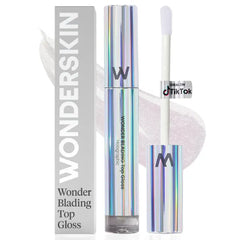 Wonderskin WONDER BLADING Top Gloss - Clear Glitter Lip Gloss, Hydrating and High Shine Finish Lip Makeup
