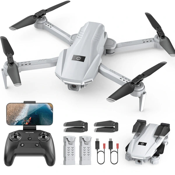 Holy Stone HS130 Drone with 1080P Camera, FPV, One-Key Start/Land, Altitude Hold, 2 Batteries – Grey