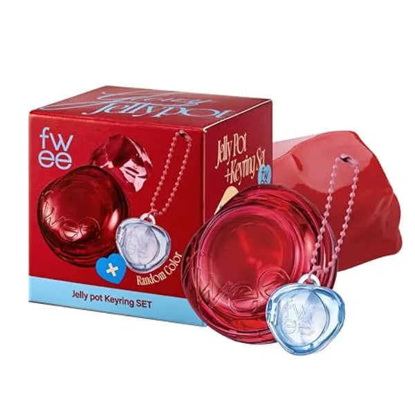 fwee Glowy Jelly Pot + Keychain SET Dewy Jelly Lip & Blush Color, Tinted Glow Jelly Balm, Dewy Buildable Finish