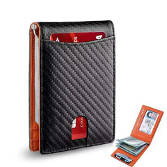 Hongan Slim Wallet for Men - Leather Bifold with RFID Blocking & Money Clip