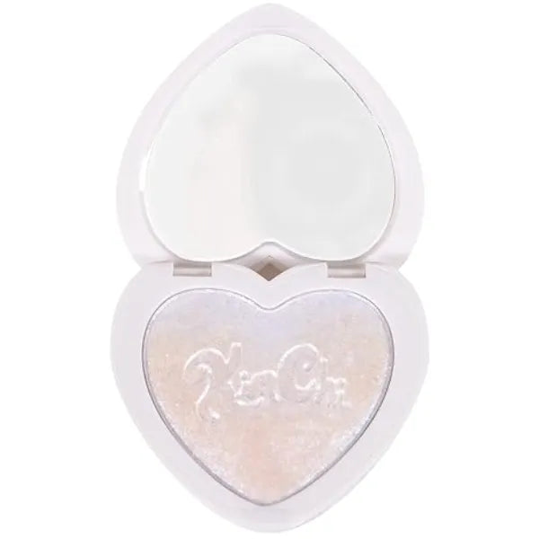 KimChiChic Beauty Pearl Gone Wild Highlighter Pressed Shimmer Powder for Face & Body, Iridescent Glow, with Mirror