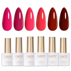 GAOY 6-Color Soak-Off UV Gel Nail Polish Sets