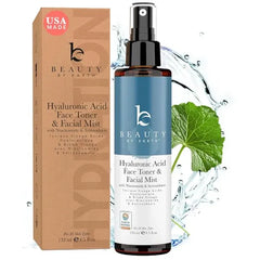 Beauty by Earth Hyaluronic Acid Toner for Face USA Made with Natural, Organic Ingredients Hydrating Toner with Niacinamide, Softens and Smoothes Dry & Sensitive Skin, Fragrance Free Skin Care Spray