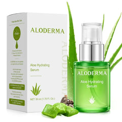 Aloderma Organic Aloe Vera Face Serum Collection – 4 Professional Serums for Sensitive, Dull, Dry & Aging Skin – 1.7oz / 50ml