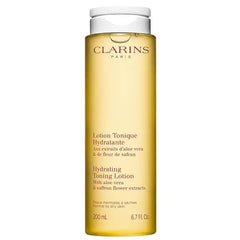 Clarins Hydrating Toning Lotion Cleanses, Tones, Hydrates and Balances Skin's Microbiota Plant Based Ingredients, Including Aloe Vera Alcohol Free Normal to Dry Skin Types