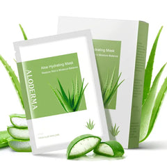 Aloderma Aloe Vera Sheet Masks 5-Pack - Hydrating, Brightening & Firming with Hyaluronic Acid & Niacinamide