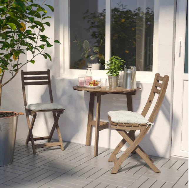 IKEA ASKHOLMEN Outdoor Folding Wall Table 70x44 cm Stained Light Brown