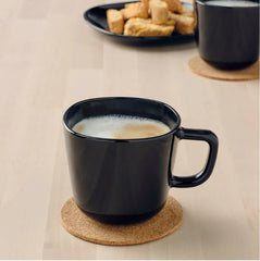 IKEA BACKIG Mug 37 Cl Heat Resistant Glass for Tea and Coffee Black